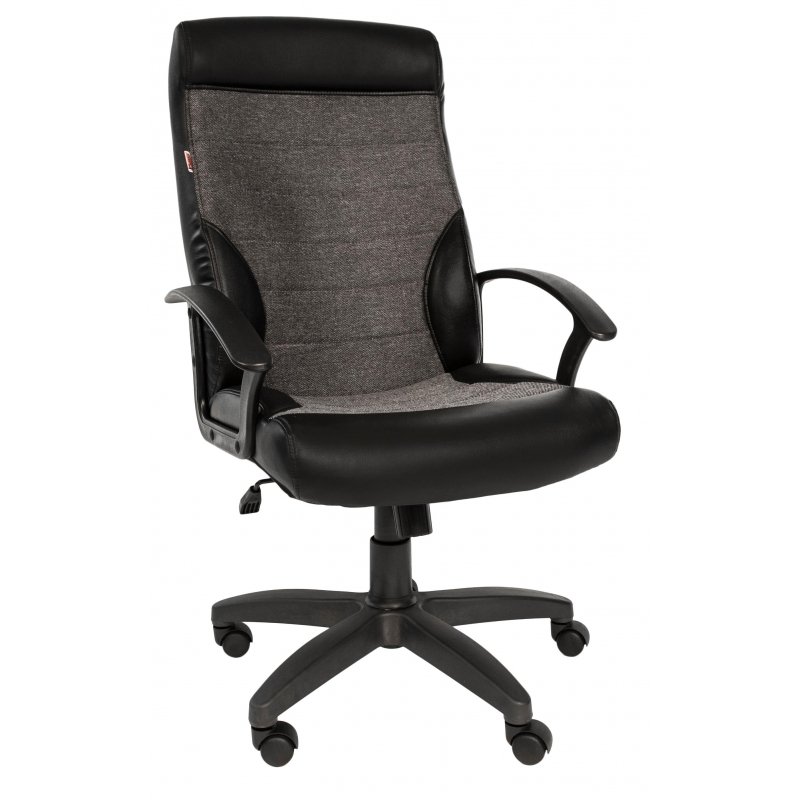 Кресло для руководителя Easy Chair 639 TPU серое/черное (экокожа/ткань/пластик)