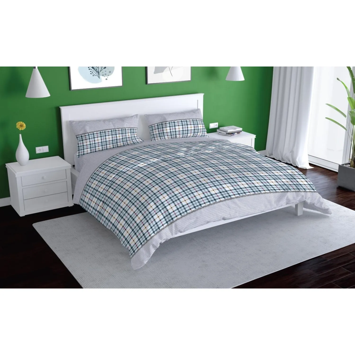 превью Постельное белье евро, Hetao, набивн. поплин 105г/м2 (нав.70×70-2шт),44002