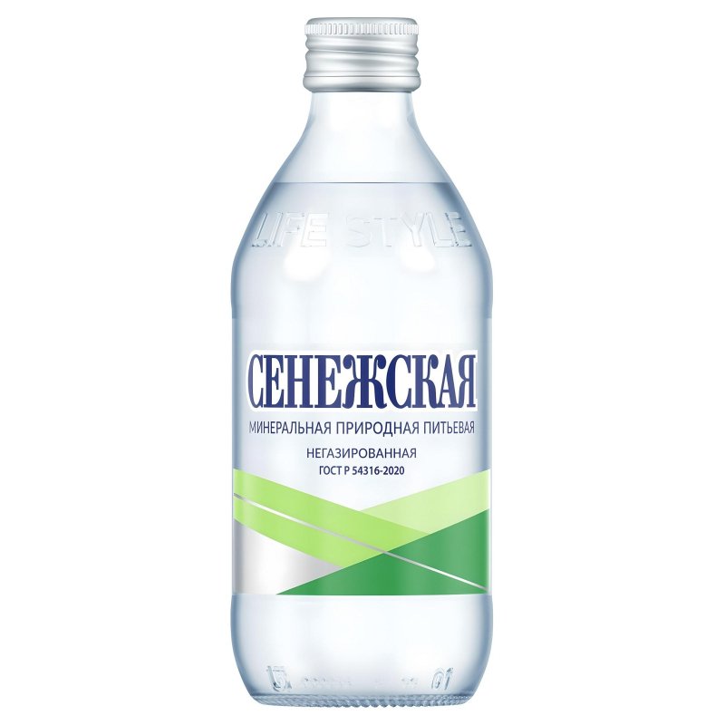 Вода минеральная Сенежская негазированная, 0.33 л, стекло 12 шт/уп