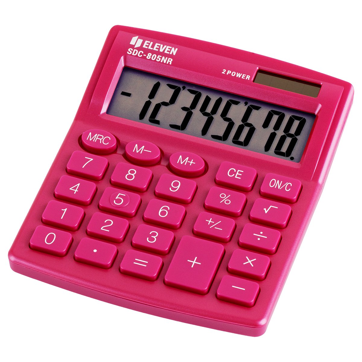 превью Калькулятор настольный Eleven SDC-805NR-PK, 8 разр., двойное питание, 127×105×21мм, розовый