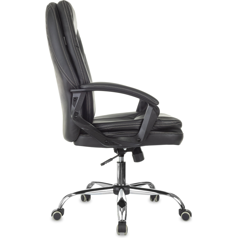 Кресло VB_EChair 668 TPU/SL черный экокожа крестов. металл хром