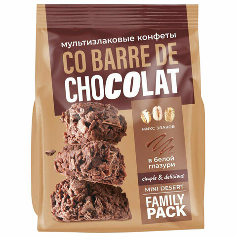 Конфеты мультизлаковые CO BARRE DE CHOKOLAT с темной глазурью, 135 г