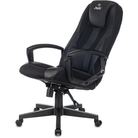 Кресло компьютерное VIKING-9/BLACK, подушка, экокожа/ткань, черное