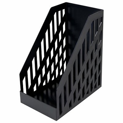 Лоток вертикальный для бумаг BRAUBERG ULTRA увеличенная ширина, 250×160х290 мм, черный