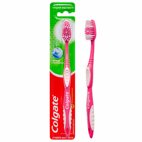 превью Зубная щетка COLGATE «Премьер отбеливания», средней жесткости, ш/к 30449