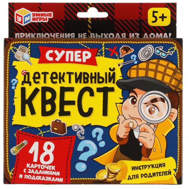 превью Набор игровой Умные игры «Супер-детективный квест», картон, европодвес 83288