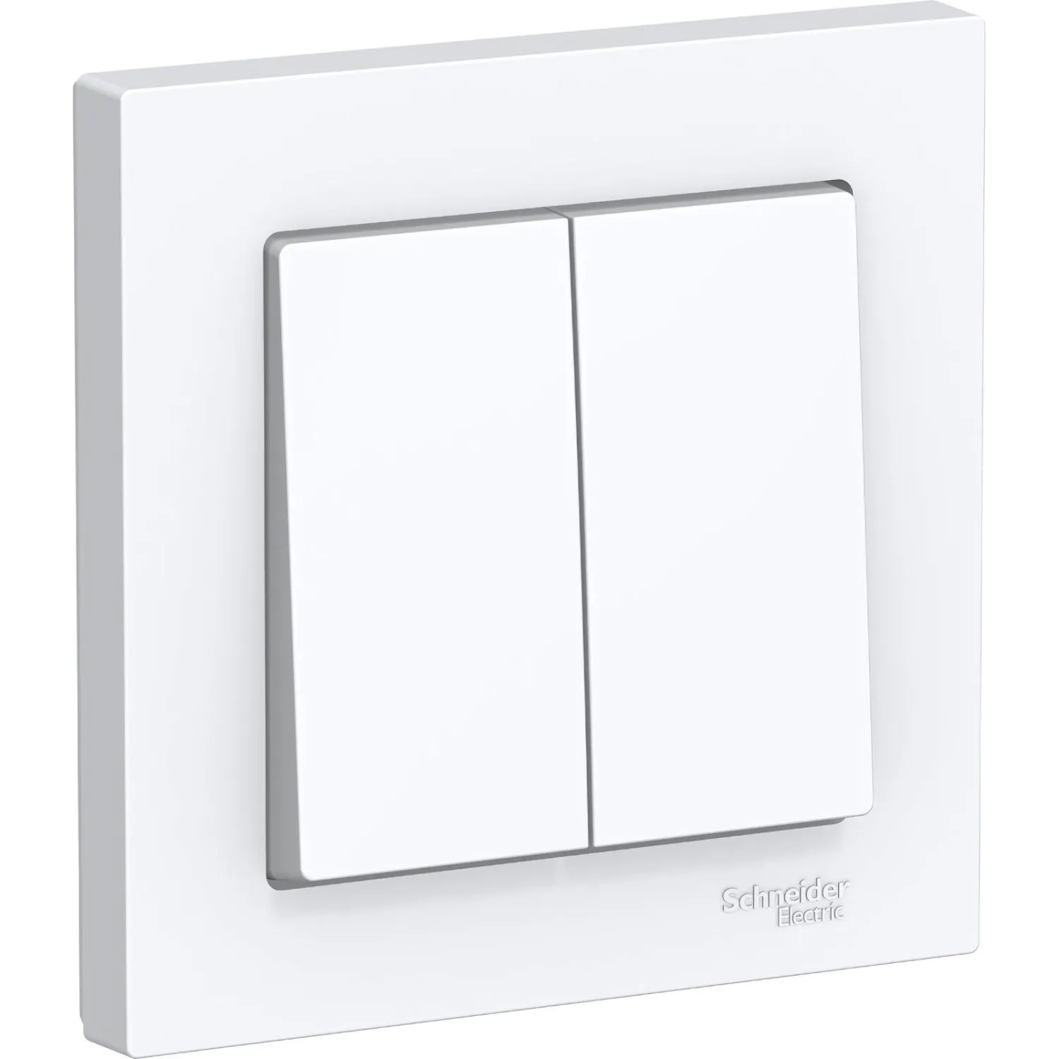 превью Выключатель двухклавишный Schneider Electric AtlasDesign 10А IP20 с рамкой скрытого монтажа белый (ATN000152)