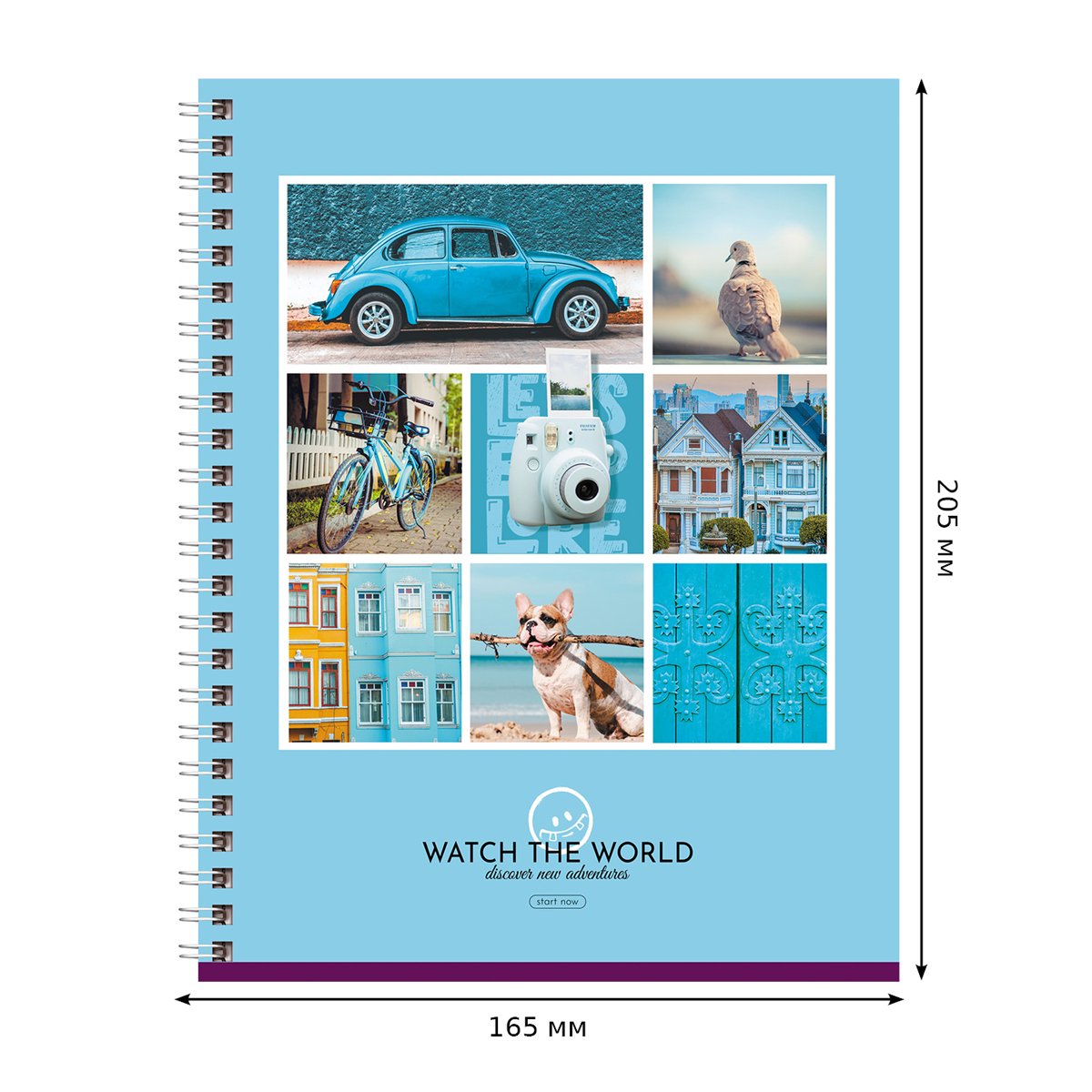 Тетрадь 48л., А5, линия на гребне BG «Watch the world», глянцевая ламинация