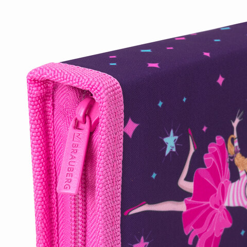 Пенал с наполнением BRAUBERG1 отделение1 откидная планкаполиэстер24 предмета21×14 см«Sweet dream»270316