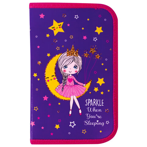 Пенал ПИФАГОР, 1 отделение, ламинированный картон, 19×11 см, «MOON PRINCESS», 229149