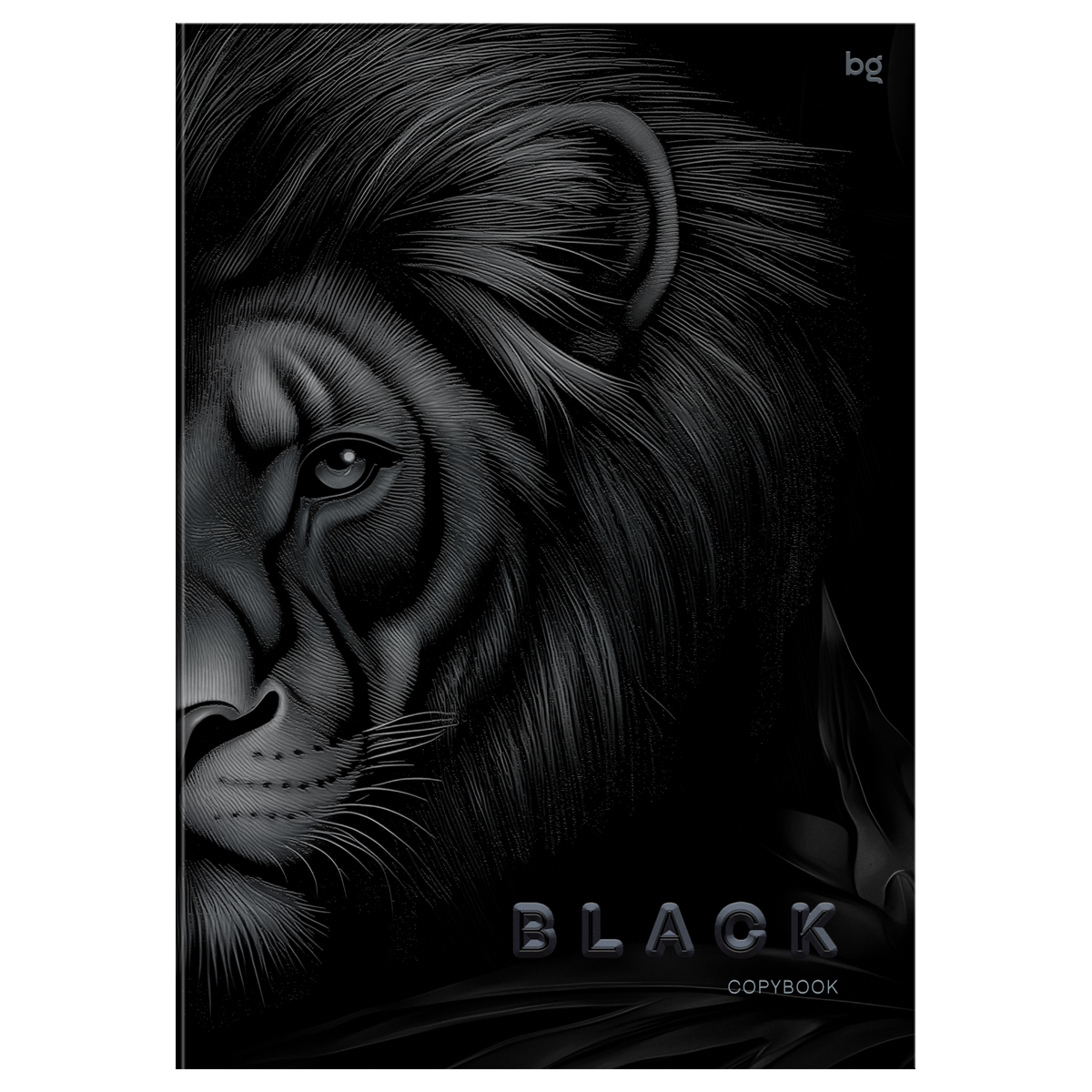 Тетрадь 96л., А4, клетка BG «Just black», soft-touch ламинация, выб. лак
