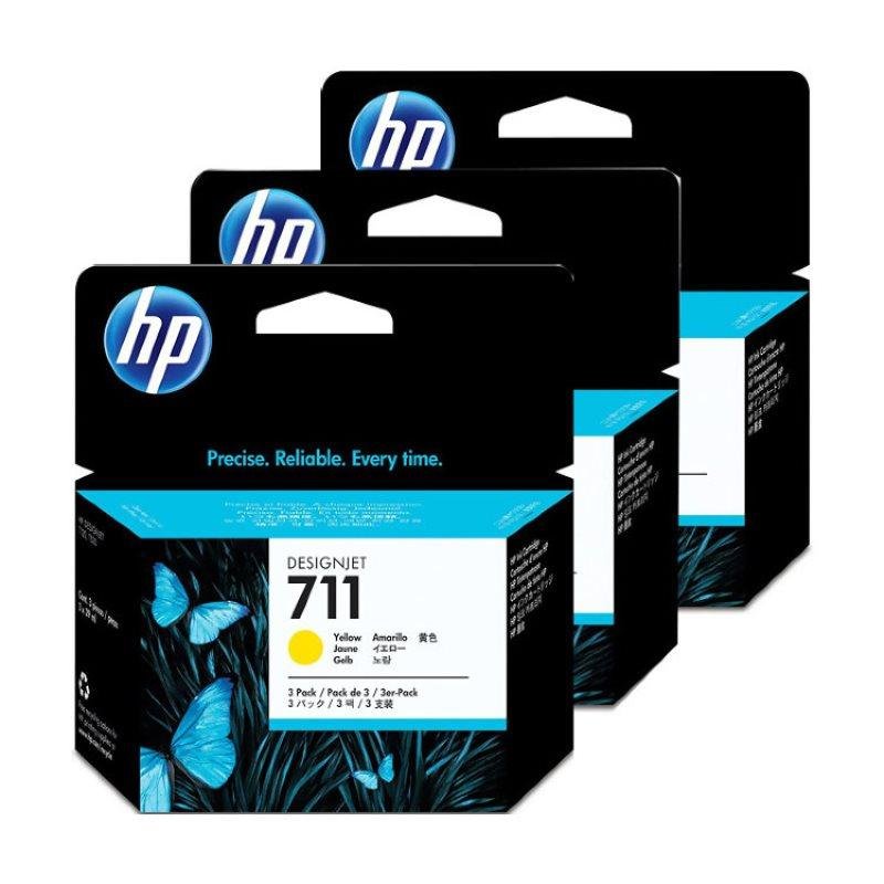 Картридж струйный HP 711 CZ136A жел. для DgnJ T120/520 (3шт)