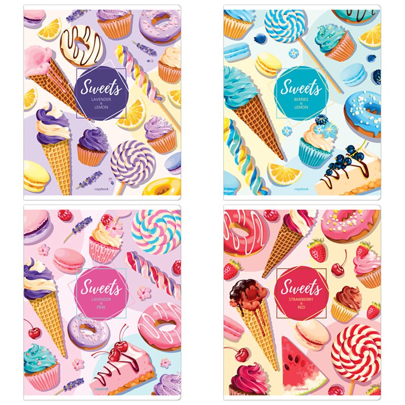 превью Тетрадь 48л., А5, клетка ArtSpace «Рисунки. Bright sweets», эконом