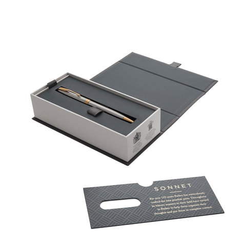 Ручка шариковая Parker Sonnet slim цвет чернил черный цвет корпуса серебристый (артикул производителя 1931508)