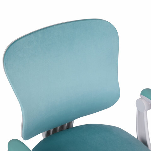 Кресло детское с подставкой для ног BRABIX «Sky MG-206», велюр, голубое