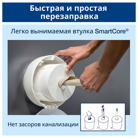 Держатель для туалетной бумаги Tork SmartOne Т8 в рул, 680000 пласт. белый