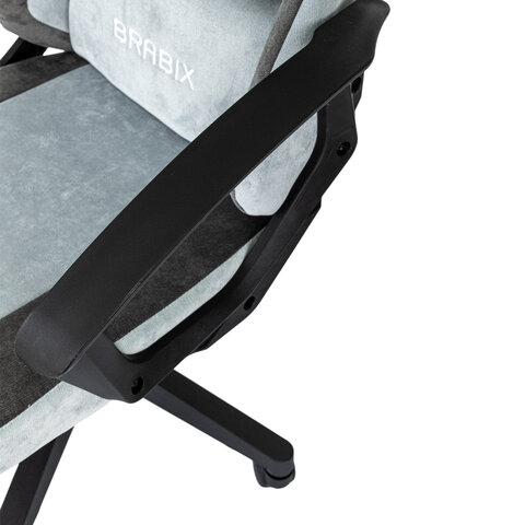 Кресло компьютерное BRABIX ''Forcer GM-127''2 подушкитканьсерое/светло-голубое533214