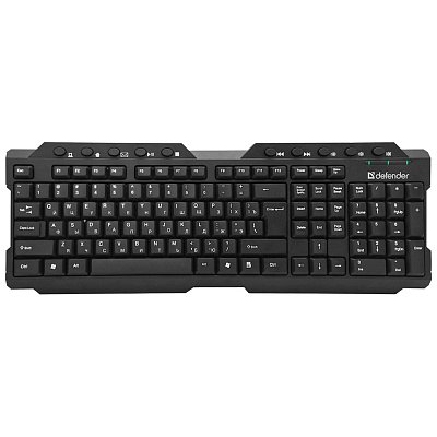 Клавиатура беспроводная Defender Element HB-195, мультимедийная, USB, черный