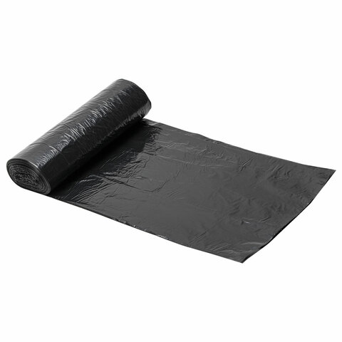 Мешки для мусора 120 л черные в рулоне 10 шт. ПНД 11 мкм67×102 смЛЮБАША608093