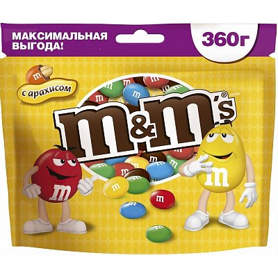 Драже Mamp;M`s с арахисом 360г