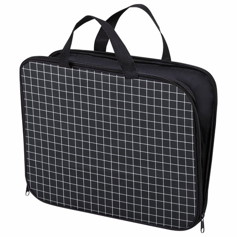 Папка на молнии с ручками BRAUBERG А4, 1 отделение, полиэстер, 20 мм, «Checkered»