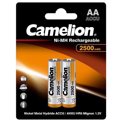 Аккумулятор Camelion AA-2500mAh 2шт/бл(NH-AA2500BP2.1.2В) (6107)