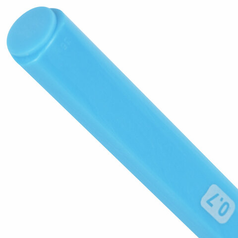 Ручка шариковая BRAUBERG TRIOS BLUE, СИНЯЯ, трехгранная, корпус голубой, игольчатый узел 0.7 мм, линия 0.5 мм