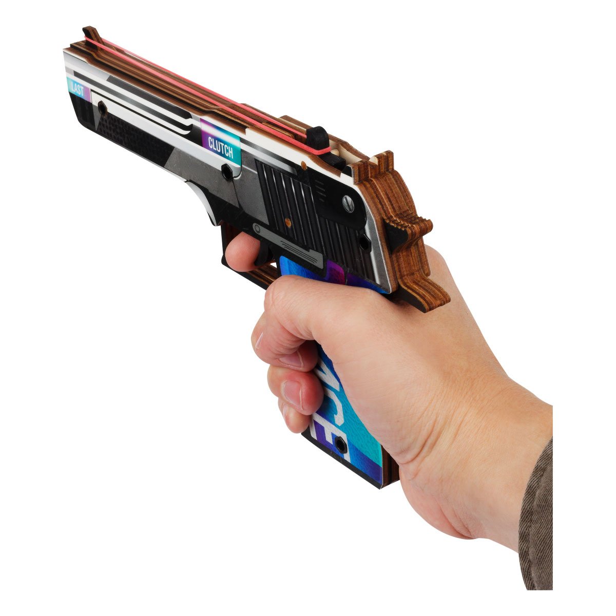 Пистолет деревянный ТРИ СОВЫ Desert Eagle, «Игл Айс», подложка ХДФ с европодвесом, термоусадка