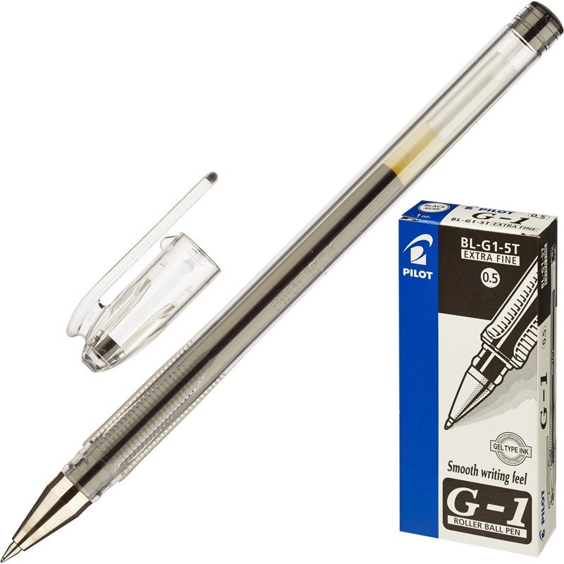 Ручка гелевая PILOT BL-G1-5T черная 0,3мм