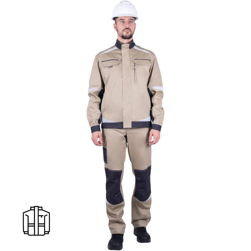 превью Куртка лет муж ТУРБО SAFETY (Кур402) беж/т-сер (88-92, 170-176)