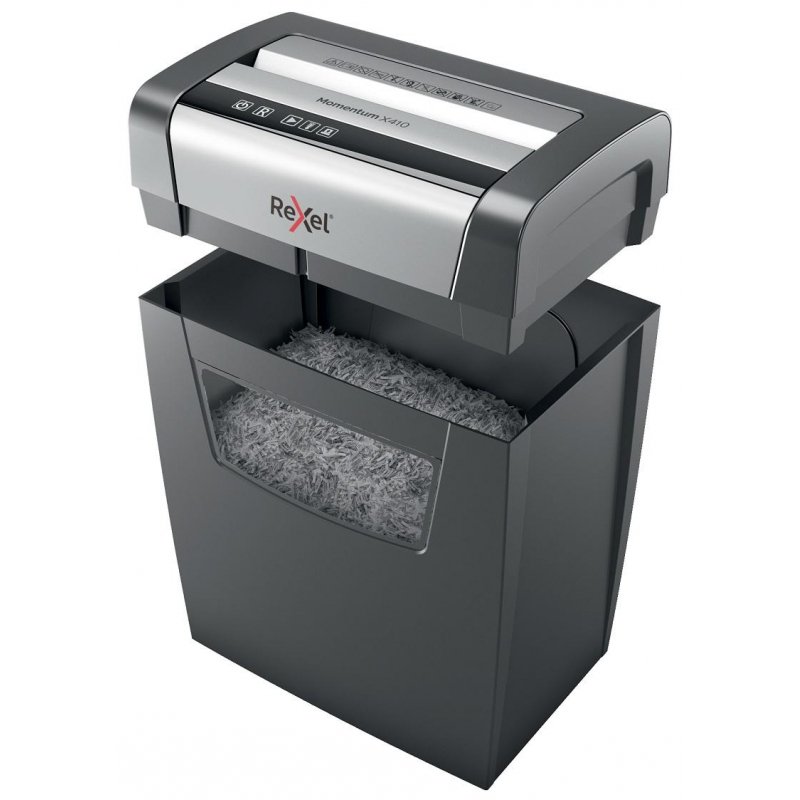 Уничтожитель (шредер) Rexel Momentum X410, 1-3 человека, 4 уровень секретности, фрагменты 4×28 мм, 10 листов, 23 л