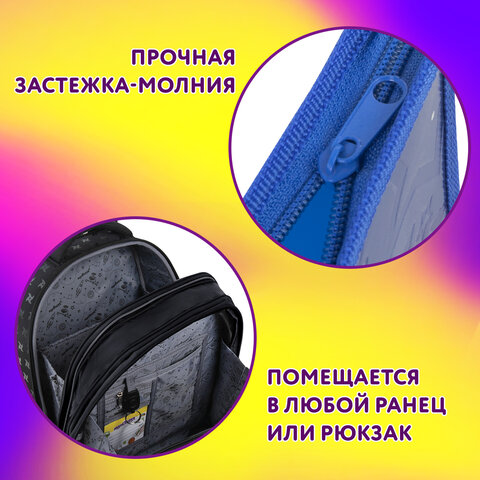 Папка для тетрадей ЮНЛАНДИЯ А4, 1 отделение, картон/пластик, конгрев, на молнии, «Ying Yang»