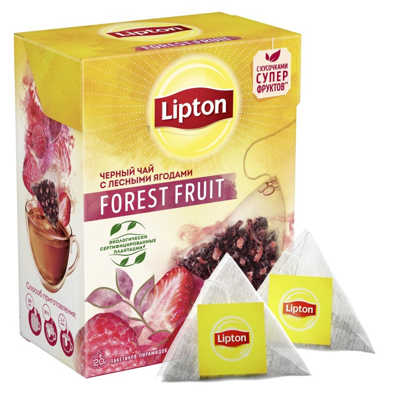 Чай Lipton Forest Fruit пирамидки (черный фруктовый, 20пак/уп)