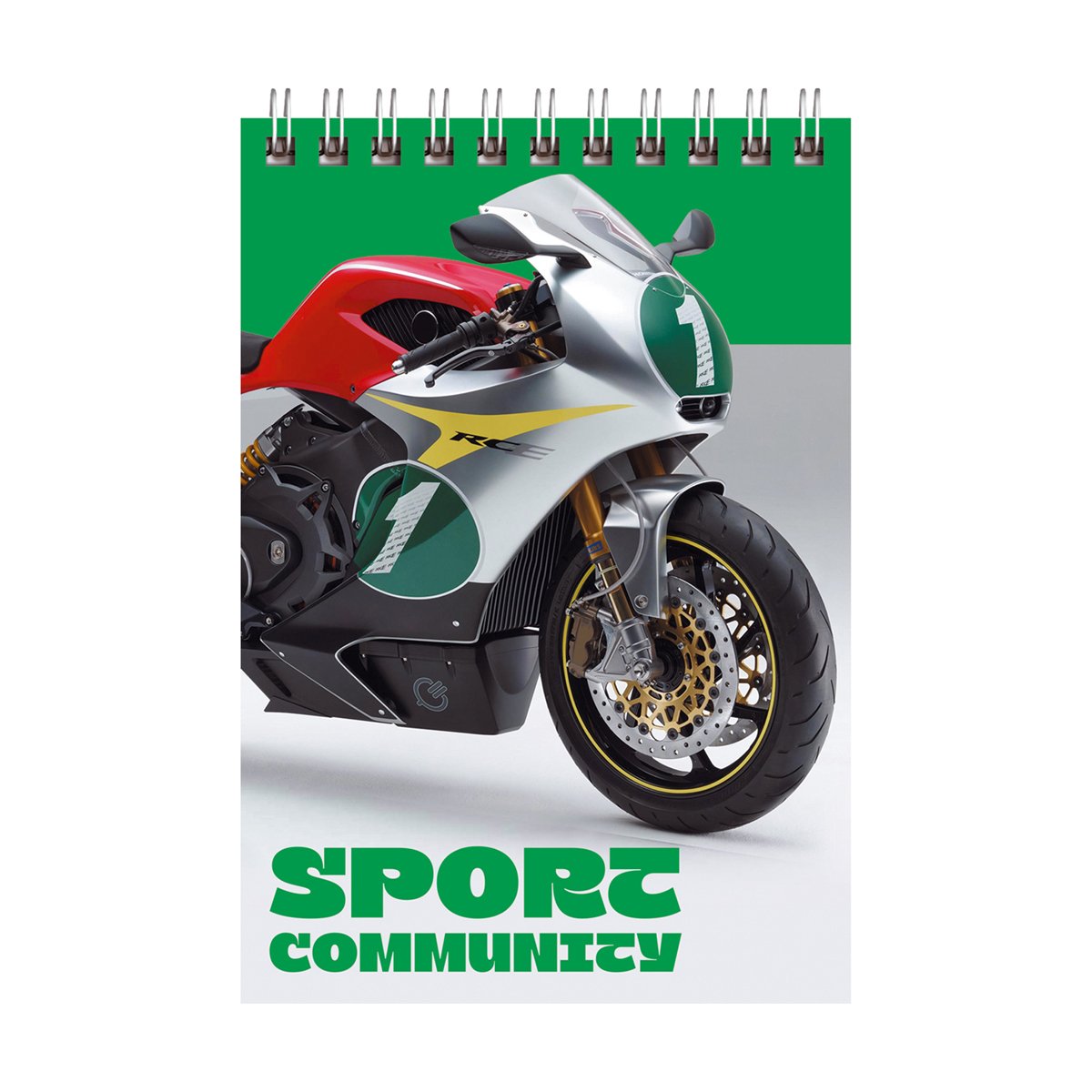 Блокнот А6 40л. на гребне BG «Sport community»