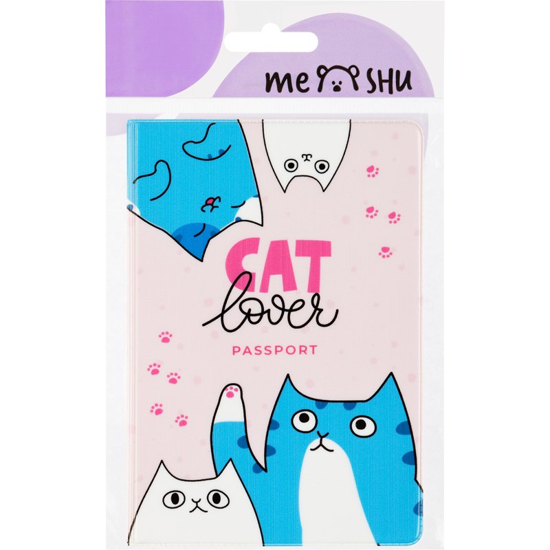 Обложка для паспорта MESHU «Cat Lover», ПВХ, 2 кармана
