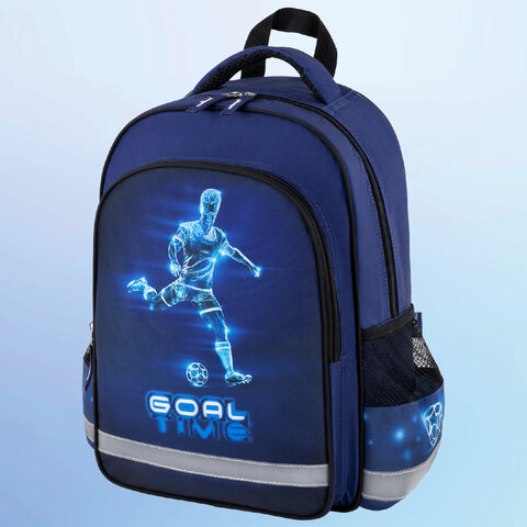 Рюкзак ПИФАГОР SCHOOL, 1 отделение, 3 кармана, «Goal», 38×28×14 см