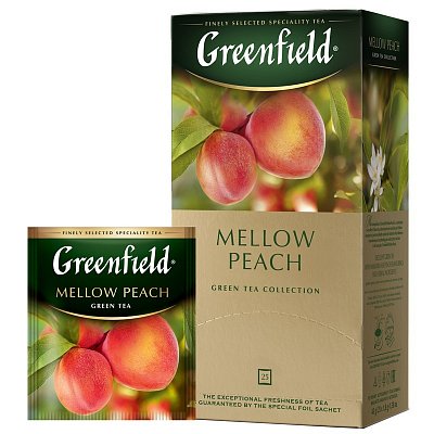 Чай Greenfield Mellow Peach зеленый с персиком и мандарином 25 пакетиков