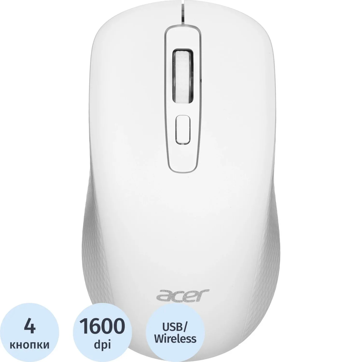 превью Мышь беспроводная Acer OMR309 белая (ZL.MCECC.02Z)