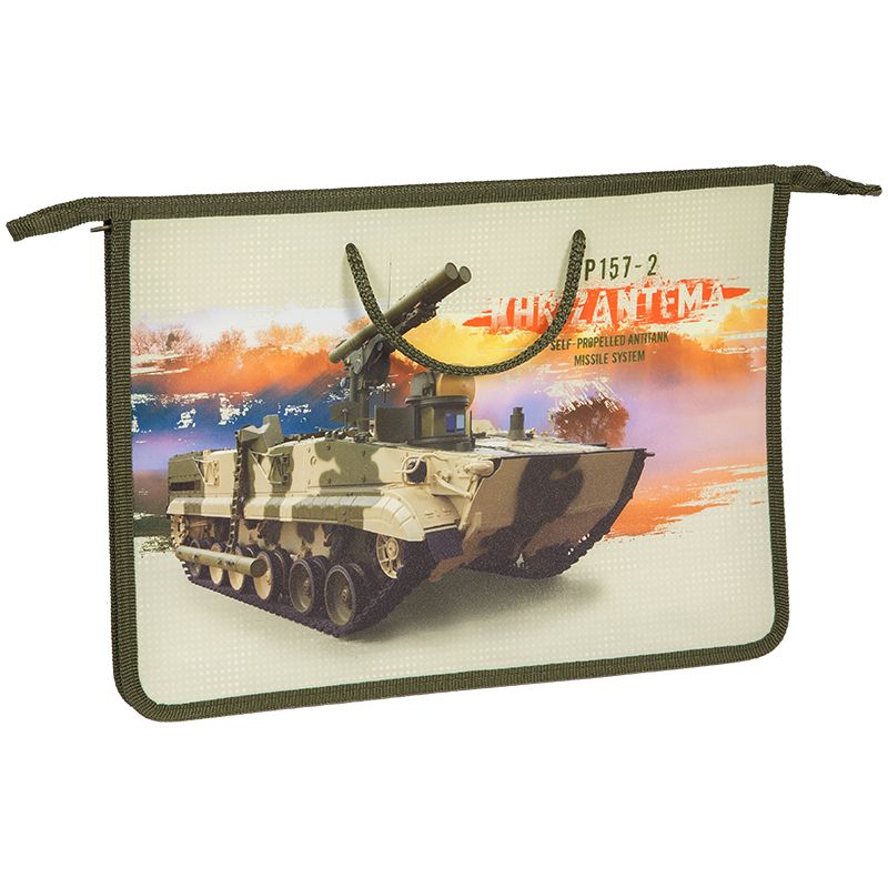 превью Папка с ручками А4 ArtSpace «Военная техника. Танк», пластик, 40мм