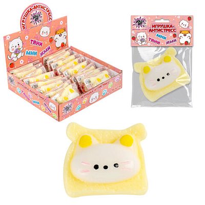 Игрушка-антистресс «КОТИК-ТОСТИК», 8×7 см, дисплей, JOLLY JOT (ДЖОЛЛИ ДЖОТ)