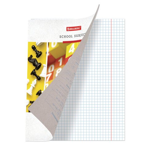 Тетрадь предметная «УЧЕНЬЕ СВЕТ» 48 л., обложка картон, АЛГЕБРА, клетка, подсказ, BRAUBERG ЭКО, 403526
