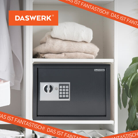 Сейф мебельный DASWERK SC-300EL (300×380х300 мм), электронный замок, графит