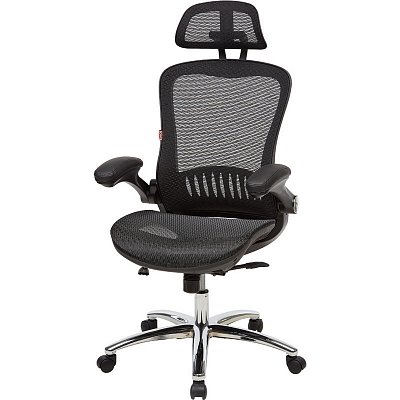 Кресло руководителя EChair-552 TTW черное (акриловая сетка/пластик/металл)