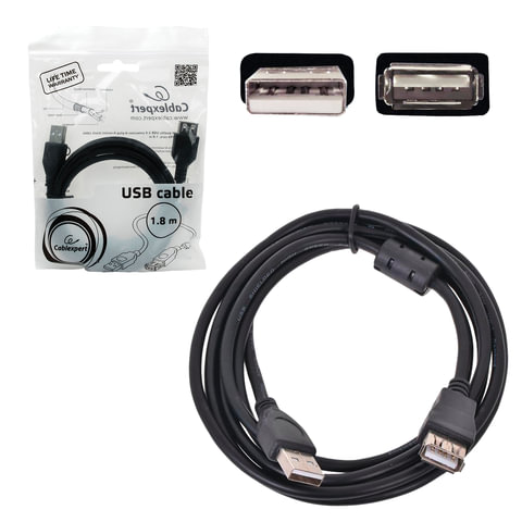 превью Кабель Cablexpert USB A - USB A 1.8 метра (CCF-USB2-AMAF-6)