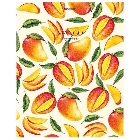 Тетрадь А4, 96 л., BRAUBERG, скоба, клетка, глянцевый лак, «FRUITS»