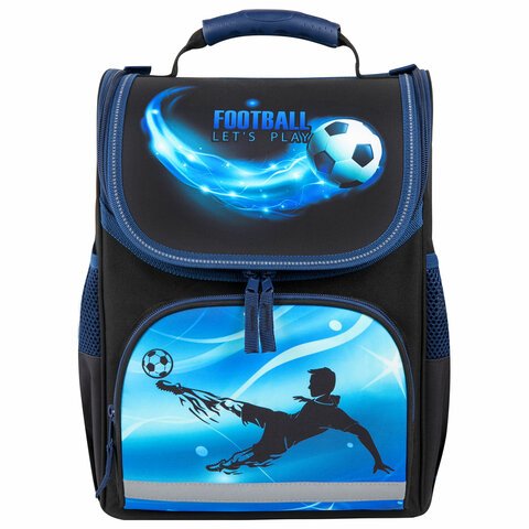 Ранец ПИФАГОР BASIC, 1 отделение, 3 кармана, эргономичная спинка, «Football player», 35×28х18 см