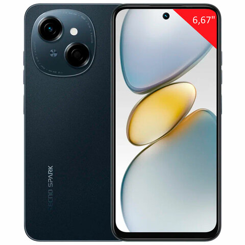 превью Смартфон TECNO SPARK GO1, 2 SIM, 6.67", 4.5G, 13/8 Мп, 4/64 ГБ, черный, пластик