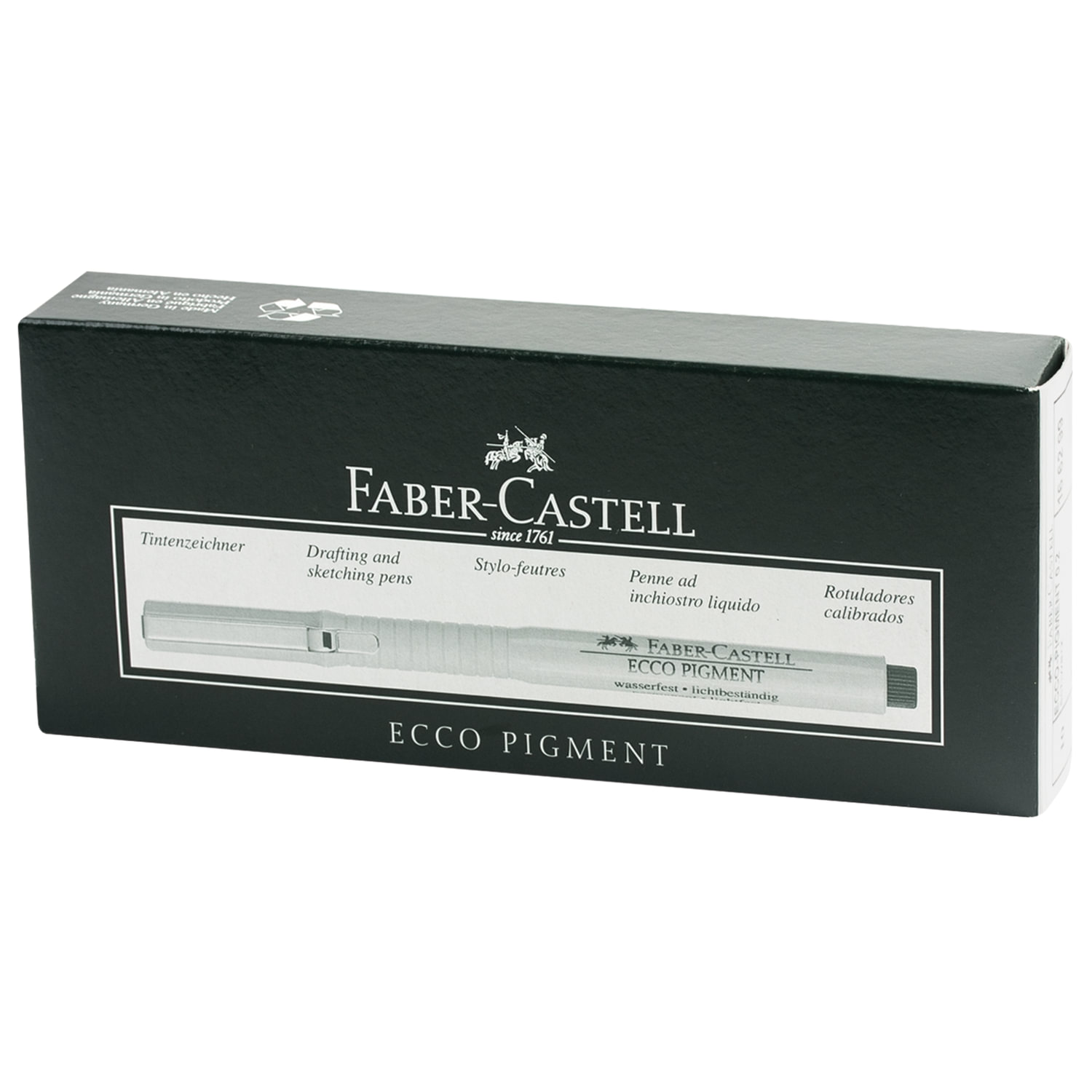 Ручка капиллярная FABER-CASTELL «Ecco Pigment», ЧЕРНАЯ, корпус серый, линия письма 0.8 мм