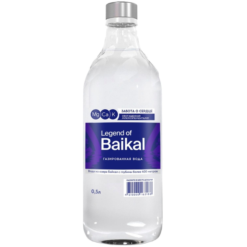 Вода минеральная Legend of Baikal Забота о сердце газ стекло 0.5л