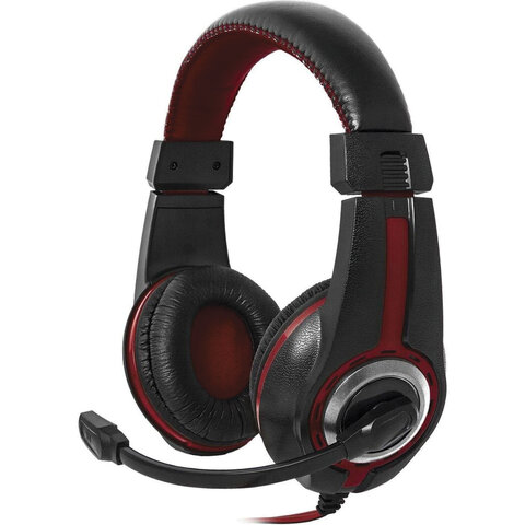 Наушники с микрофоном (гарнитура) DEFENDER Warhead G-185, проводные, 2 м, стерео, чёрно-красные